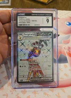 2024 Pokemon Farigiraf ex Holo #194 Scarlet & Violet: Temporal Forces CGC 9 Min - Image 1