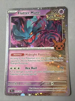Pokemon TCG * SV Temporal Force * 78/162 Flutter Mane Cosmos Holo STAMP TRICK - Image 1