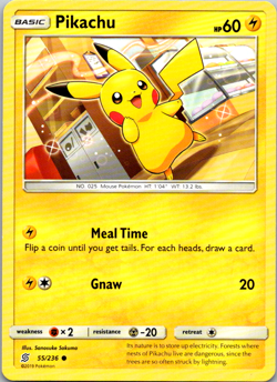 Pokemon Pikachu Unified Minds Common #55 NM-Mint Sun & Moon - Image 1