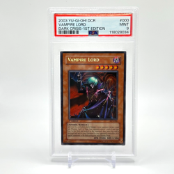 Yu-Gi-Oh! "Vampire Lord" 1st Edition DCR-000 Secret Rare PSA Mint 9 EN (POP 173) - Image 1