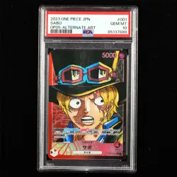 PSA 10 GEM MT 2023 ONE PIECE JPN Sabo OP05-001 L (Alt Art) - Image 1