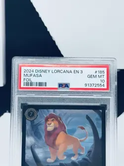 2024 Disney Lorcana EN 3 Foil Mufasa Champion of the Pride Lands #185 PSA 10 - Image 2