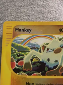 Pokemon Card Mankey 92/147 Reverse Holo Foil Aquapolis LP - Image 2