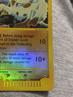 Pokemon Card Mankey 92/147 Reverse Holo Foil Aquapolis LP - Image 4