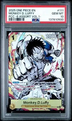 2025 ONE PIECE OP10-111 PREMIUM CARD COLLECTION VOL 1 MONKEY D LUFFY PSA 10 - Image 1
