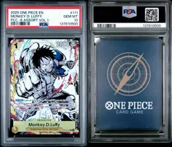 2025 ONE PIECE OP10-111 PREMIUM CARD COLLECTION VOL 1 MONKEY D LUFFY PSA 10 - Image 3