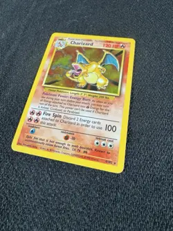 Pokemon TCG Charizard Base Set Holo Rare Card In Protective Holder - 4/102 120HP - Image 2