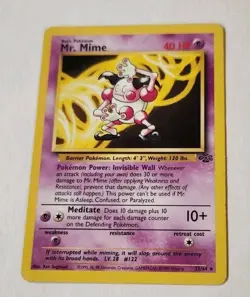 Pokemon Card TCG Mr. Mime 22/64 Jungle Set Unlimited Non-Holo Rare 1999 WOTC - Image 1