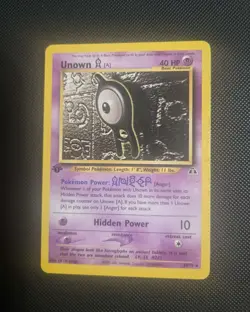Unown 33/75 First 1st Edition Neo Discovery Pokemon Card Non Holo - Image 1