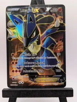 Pokemon TCG Lucario EX Holo Full Art Ultra Rare Card Furious Fists 107/111 - Image 1