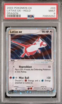 PSA 9 MINT Latias ex 93/97 Pokemon 2003 EX Dragon *SWIRL - Image 1