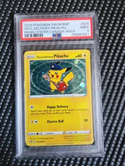2020 POKEMON SWSH BLACK STAR PROMO #074 SPECIAL DELIVERY PIKACHU-HOLO PSA 9 - Image 1