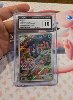 Pokemon Wugtrio Illustration Rare #224/091: Paldean Fates Holo CGC 10 Gem - Image 1