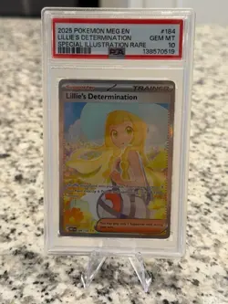 2025 Pokemon Mega Evolution Base #184 SIR Lillie's Determination PSA 10 Gem Mint - Image 1