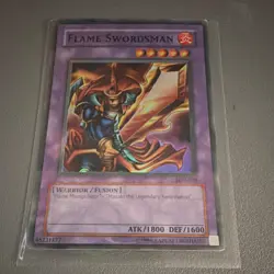 Yu-Gi-Oh! TCG Konami Flame Swordsman Fusion LOB-003 1800/1600 - Image 1