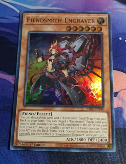 Yugioh! TCG - Fiendsmith Engraver Ultra Rare RA04-EN049 Light Play - Image 1