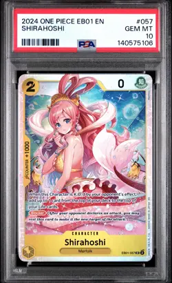 2024 One Piece Eb01-Extra Booster -Memorial Collection- #057 Shirahoshi PSA 10 - Image 1