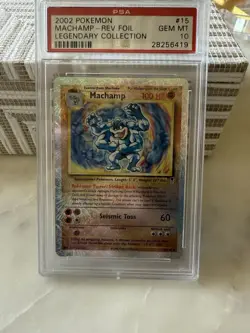Pokemon PSA 10 PSA Machamp 15/110 Legendary Collection Reverse Holo 2002 S#0701 - Image 5