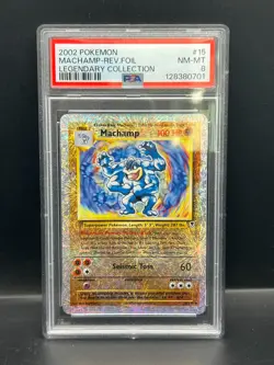 Pokemon PSA 8 NM-MT Machamp 15/110 Legendary Collection Reverse Holo 2002 S#0701 - Image 1
