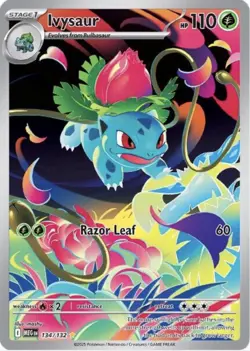 Ivysaur 134/132 Illustration Rare Mega Evolution Holo Pokemon Card NM - Image 1