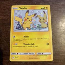 Pokemon Pikachu TCG Sun Moon Black Star Promo Holo Card SM162 - Image 1