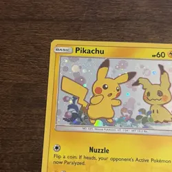 Pokemon Pikachu TCG Sun Moon Black Star Promo Holo Card SM162 - Image 2