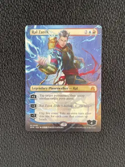 MTG Ravnica Remastered~ Ral Zarek Planeswalker Mythic Rare 0445 Borderless Anime - Image 1