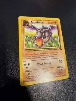 Pokemon TCG Aerodactyl 16/62 Rare Unlimited Fossil Unlimited LP - Image 2