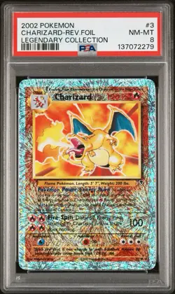 PSA 8 2002 Pokemon Legendary Charizard 3/110 Reverse Holo CLEAN!! - Image 2