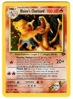 Pokemon Blaine's Charizard Gym Challenge Holo 2/132 Excellent LP Fast Ship - Image 1