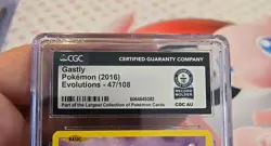 1/1 Guinness World Record Holder 2016 Evolutions Gastly #47 CGC Pokemon - Image 3