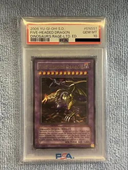 2006 YU-GI-OH! DINOSAUR'S RAGE ENSS1 FIVE-HEADED DRAGON LIMITED EDITION - PSA 10 - Image 1