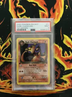 PSA 9 MINT 1st Edition 2000 Pokemon Dark Charizard 21/82 Non Holo Team Rocket - Image 1