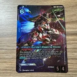 Unicorn Gundam Destroy Mode GD01-002 LR+ Alt Art NEWTYPE RISING CARD NM ENGLISH - Image 1