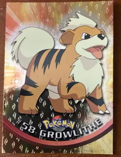 1999 pokemon card #58 GROWLITHE Fire Type - Image 1
