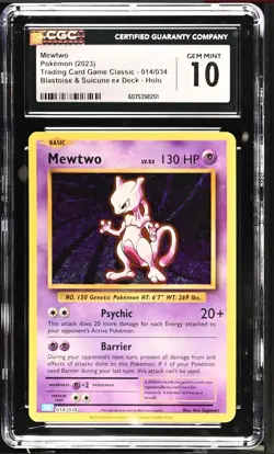 CGC 10 GEM MINT 2023 POKEMON TCG: CLB TRADING CARD GAME CLASSIC MEWTWO #014 HOLO - Image 2