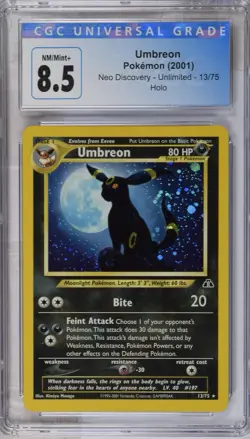 CGC 8.5 Umbreon Holo 13/75 - 2001 Neo Discovery Pokemon Card - Image 1