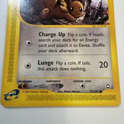 Eevee 75/147 Aquapolis Non Holo Pokemon Card NM - Image 3