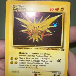 Pokemon TCG Zapdos Holo Rare Card Base Set 16/102, 1999 - Image 2