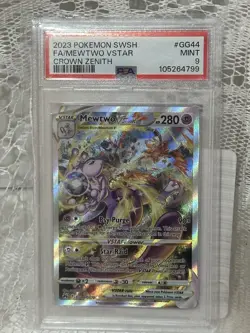 Mewtwo VStar Pokemon TCG #GG44 Crown Zenith PSA 9 Mint - Image 1