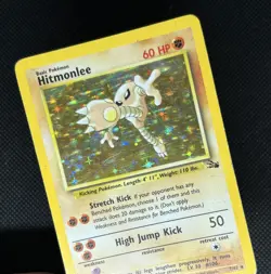1999 Hitmonlee HP+ Holo Rare 7/62 Fossil Vintage Pokemon TCG WOTC - Image 2