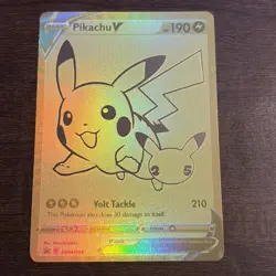 Pikachu V Gold Black Star Promo Ultra Premium 2021 Pokemon SWSH145 - Image 1