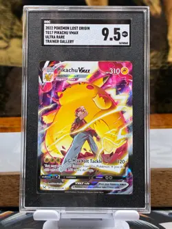 2022 Pokemon Lost Origin PIKACHU VMAX Ultra Rare Trainer Gallery SGC 9.5 Mint+ - Image 1
