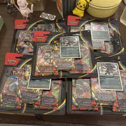 5 lot bundle of Pokemon TCG - Phantasmal Flames Triple Pack Blister New/Sealed - Image 2
