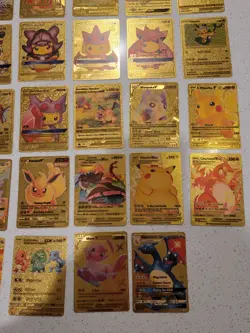 Lot of 55 Gold Foil Pokemon Card Fan Art Cards (All Cards Pictured) Mint Cond - Image 5