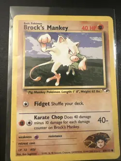 Pokemon TCG Brock's Mankey Gym Heroes Common Card 68/132 - Image 1