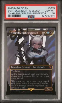 2025 MTG FINAL FANTASY COMMANDER #0215 Y'SHTOLA, NIGHT'S BLESSED PSA 10 - Image 1