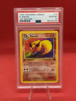 1999 POKEMON 1ST EDITION JUNGLE FLAREON 19/64 PSA 10 WOTC VINTAGE - Image 1