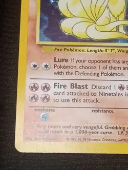 Ninetales 12/102 - HOLO RARE - BASE SET - VINTAGE WOTC POKEMON CARD - LP - Image 5