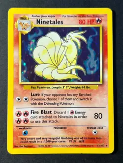 Ninetales 12/102 Holo Rare Base Set Unlimited - Pokemon Card WOTC B LP - Image 1